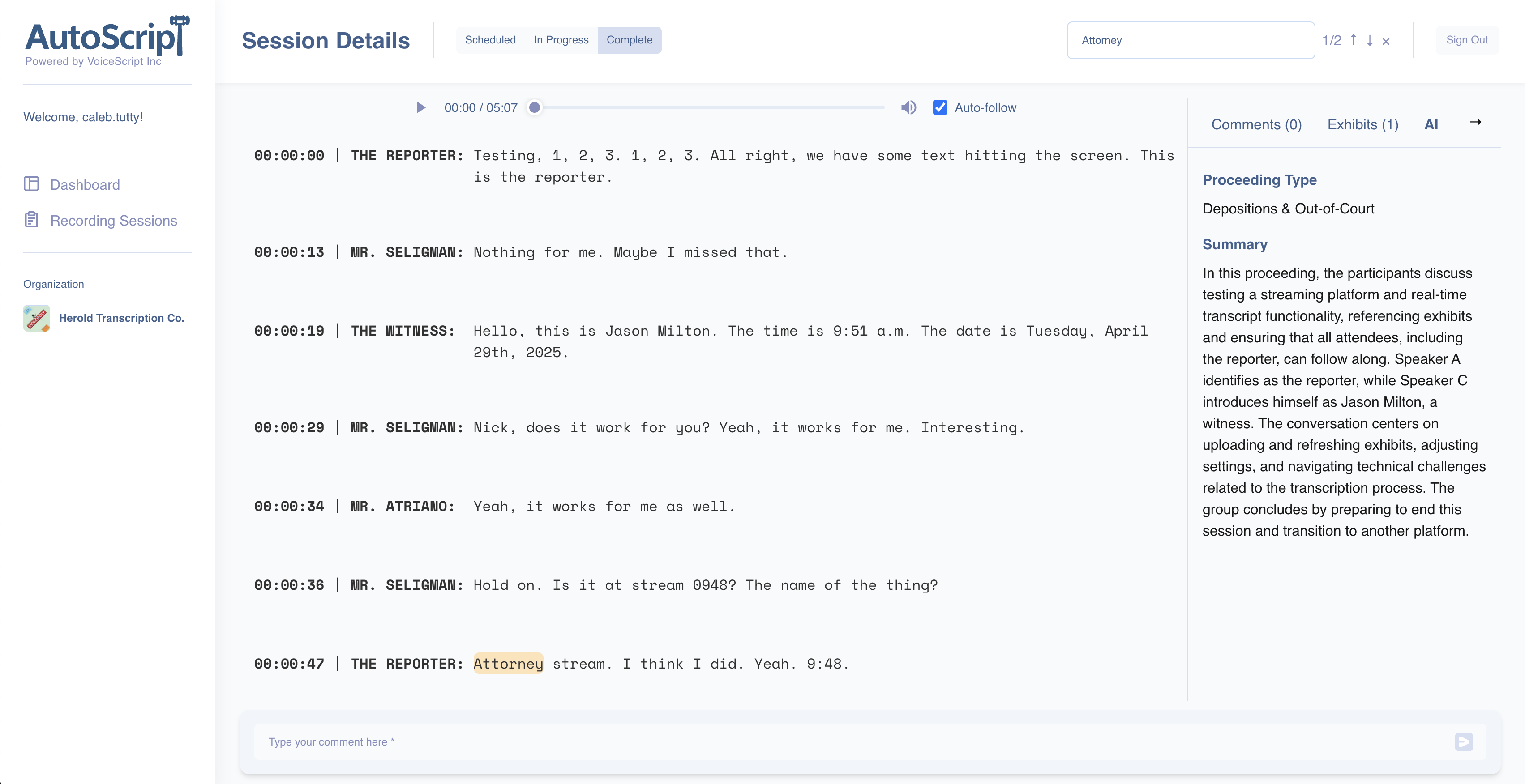 AutoScript Attorney View